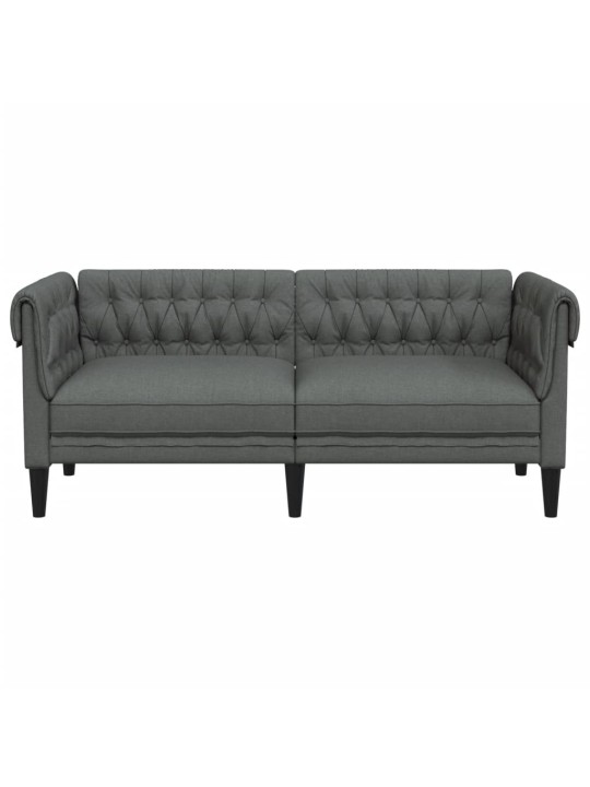 Divvietīgs Chesterfield dīvāns, tumši pelēks audums