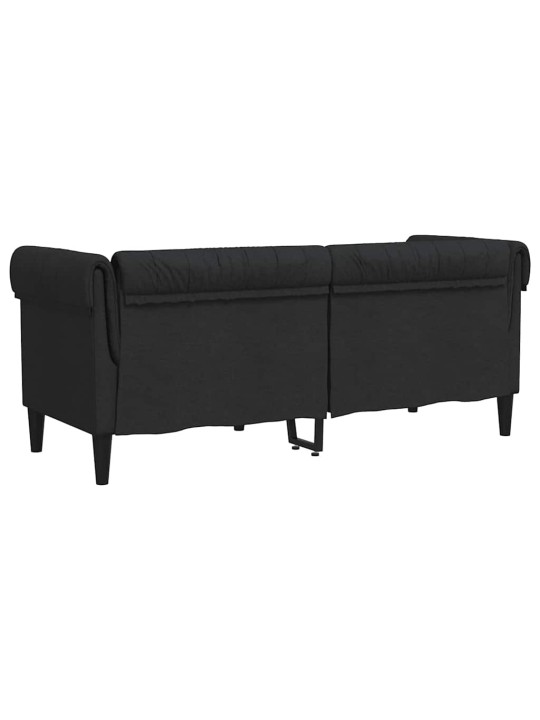 Divvietīgs Chesterfield dīvāns, melns audums
