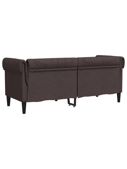 Divvietīgs chesterfield dīvāns, tumši brūns audums