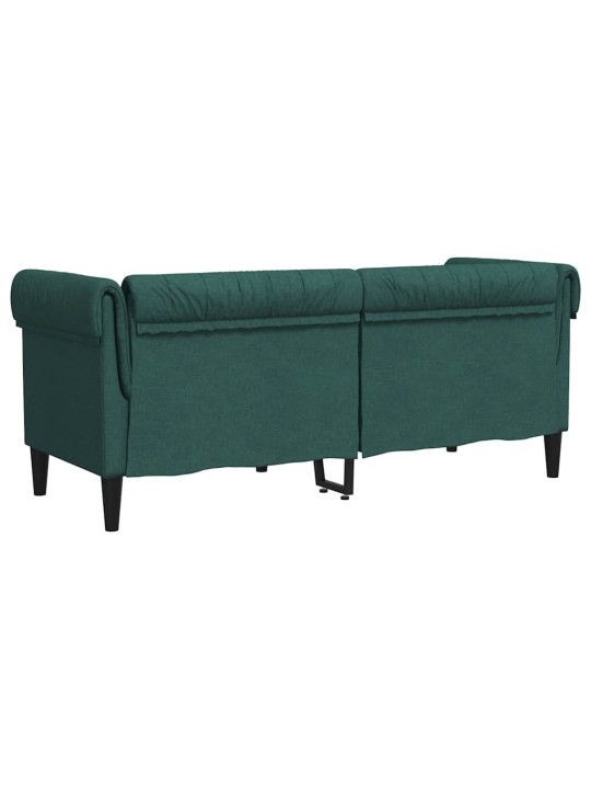 Divvietīgs chesterfield dīvāns, tumši zaļš audums