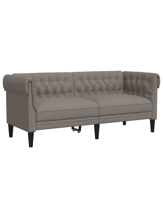 Divvietīgs chesterfield dīvāns, pelēkbrūns audums