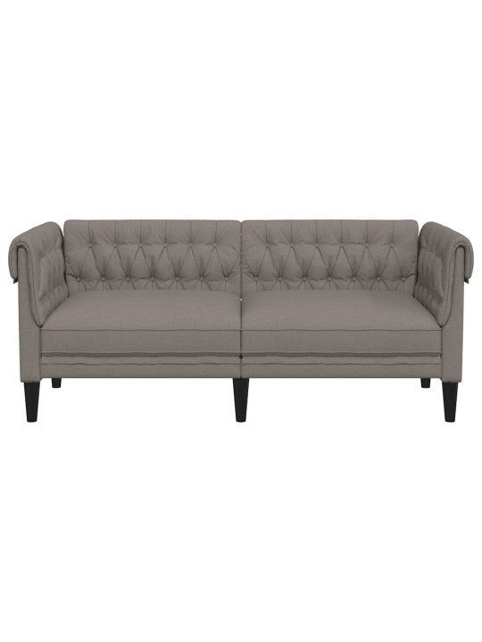 Divvietīgs chesterfield dīvāns, pelēkbrūns audums