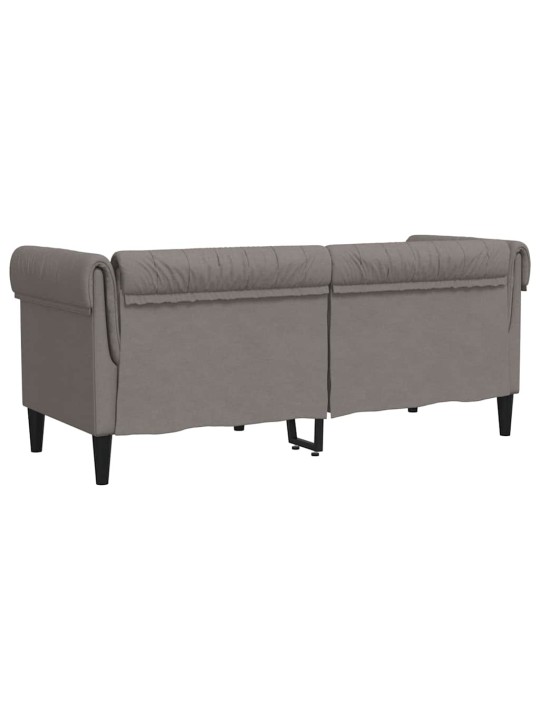 Divvietīgs chesterfield dīvāns, pelēkbrūns audums