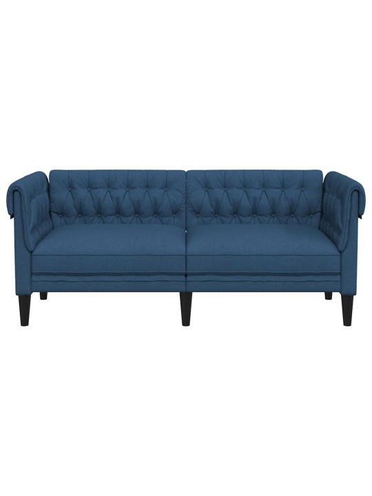 Divvietīgs chesterfield dīvāns, zils audums