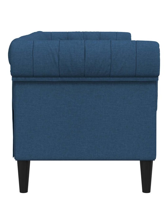 Divvietīgs chesterfield dīvāns, zils audums