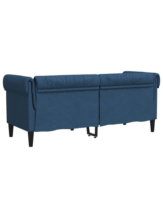 Divvietīgs chesterfield dīvāns, zils audums