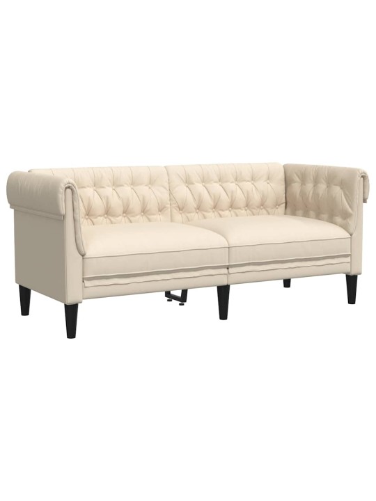 Divvietīgs chesterfield atpūtas krēsls, lins