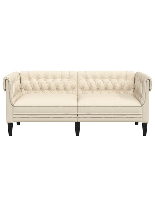 Divvietīgs chesterfield atpūtas krēsls, lins