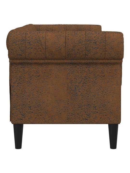 Divvietīgs chesterfield dīvāns, brūns audums