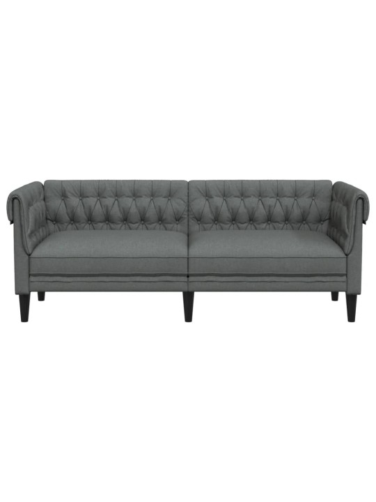 Trīsvietīgs Chesterfield dīvāns, tumši pelēks audums