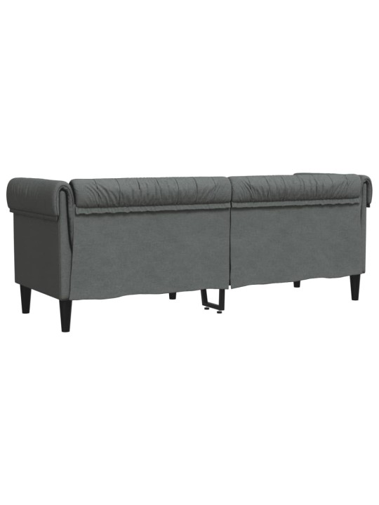 Trīsvietīgs Chesterfield dīvāns, tumši pelēks audums
