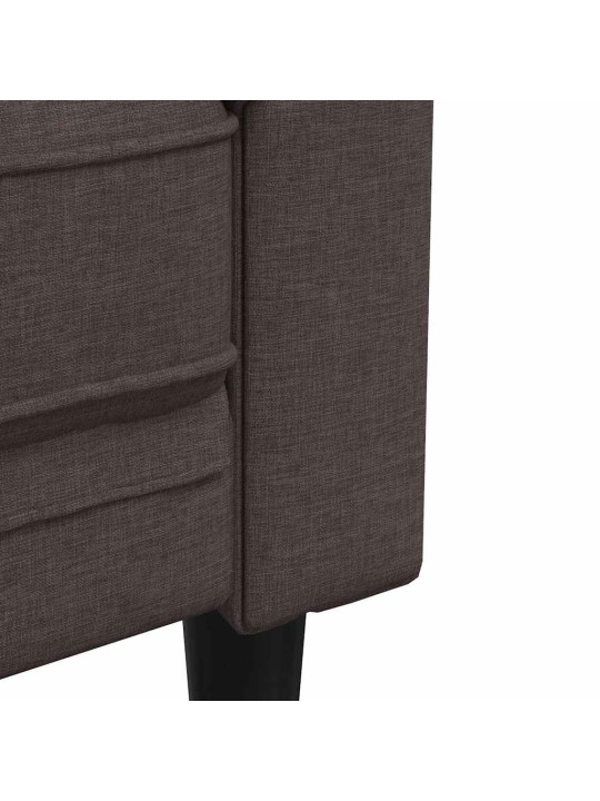 Trīsvietīgs chesterfield dīvāns, tumši brūns audums