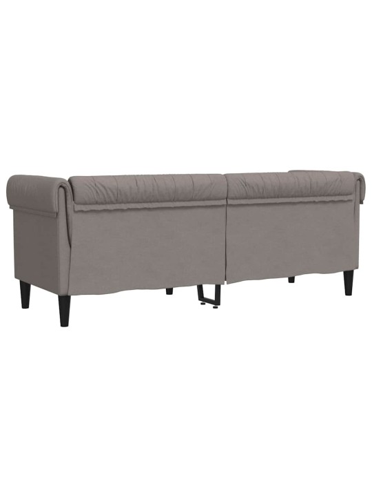 Trīsvietīgs Chesterfield dīvāns, pelēkbrūns audums