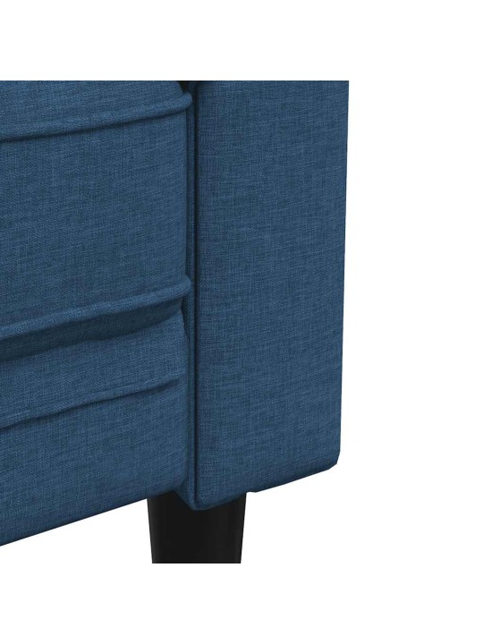 Trīsvietīgs chesterfield dīvāns, zils audums