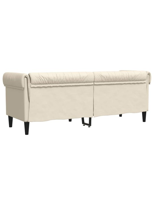 Trīsvietīgs chesterfield atpūtas krēsls, lins