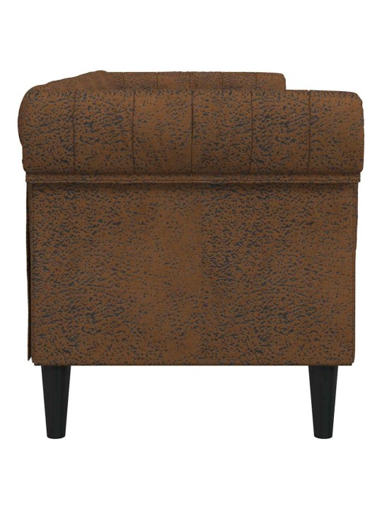 Trīsvietīgs chesterfield dīvāns, brūns audums