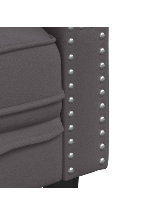 Chesterfield atpūtas krēsls, pelēks mākslīgā āda