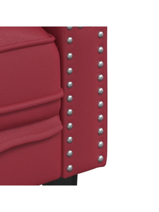 Chesterfield atpūtas krēsls, vīnsarkans mākslīgā āda