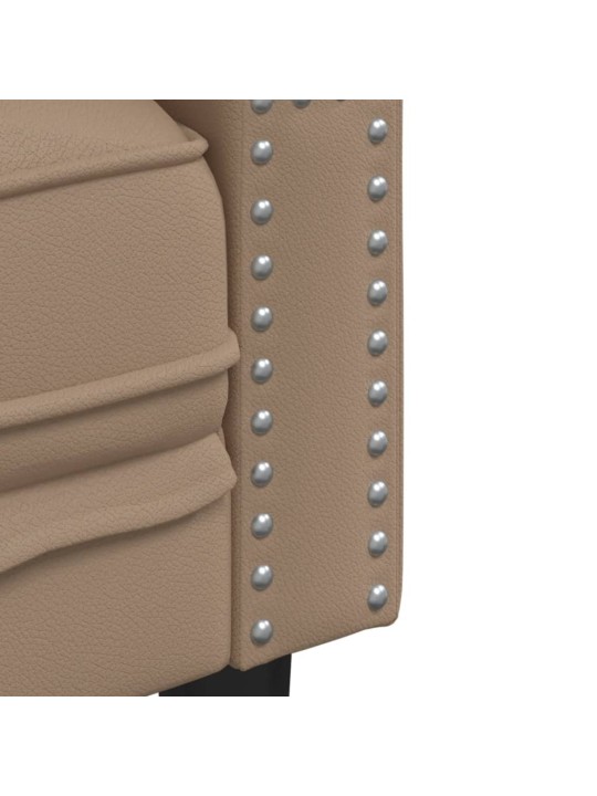 Divvietīgs chesterfield dīvāns, kapučīno mākslīgā āda