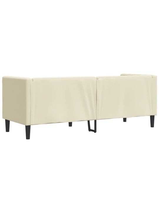Chesterfield sofa 3-seater krēmkrāsas mākslīgā āda