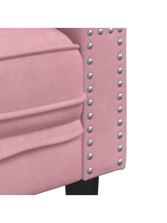Chesterfield atpūtas krēsls, rozā samts
