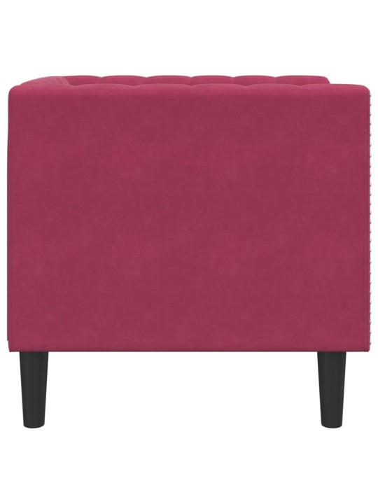 Chesterfield atpūtas krēsls, vīnsarkans samts