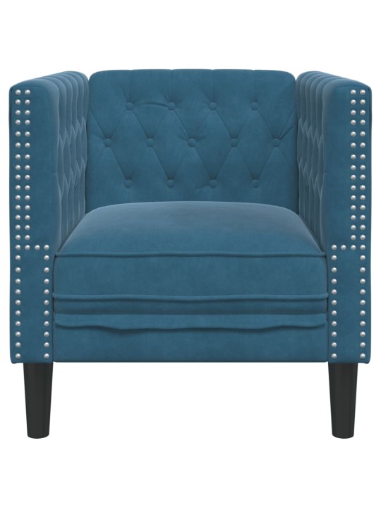 Chesterfield atpūtas krēsls, zils samts