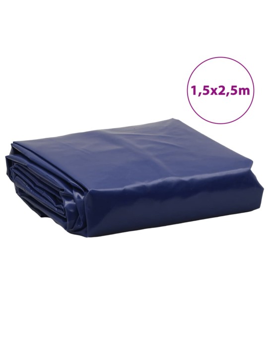 Brezenta pārklājs, zils, 1,5x2,5 m, 650 g/m²