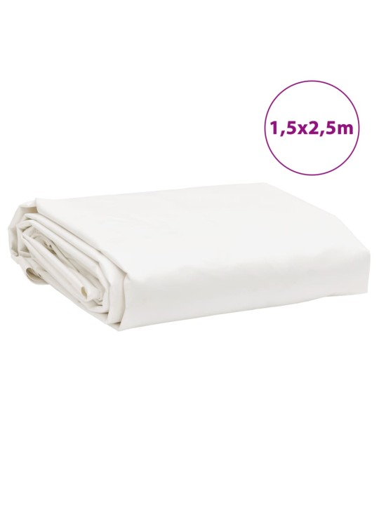 Brezenta pārklājs, balts, 1,5x2,5 m, 650 g/m²