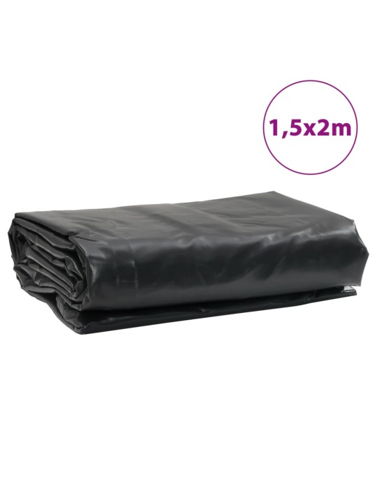 Brezenta pārklājs, melns, 1,5x2 m, 650 g/m²