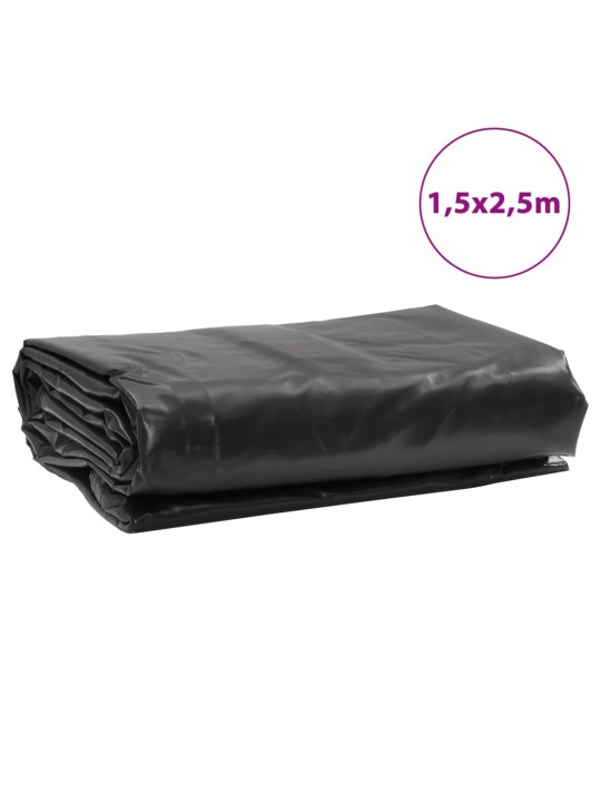 Brezenta pārklājs, melns, 1,5x2,5 m, 650 g/m²