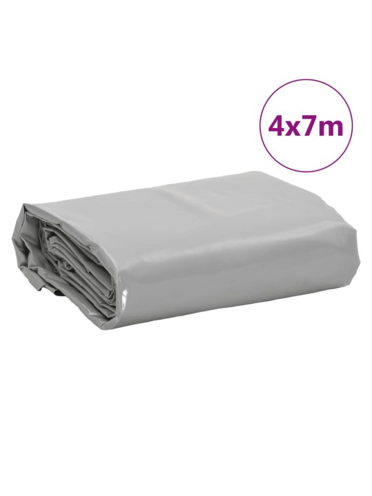 Brezenta pārklājs, pelēks, 4x7 m, 650 g/m²