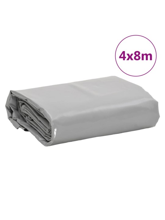 Brezenta pārklājs, pelēks, 4x8 m, 650 g/m²
