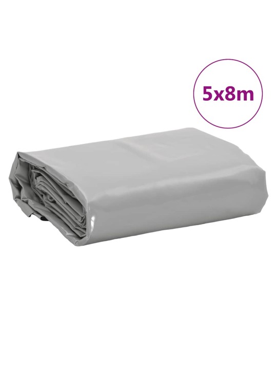 Brezenta pārklājs, pelēks, 5x8 m, 650 g/m²