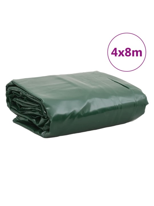 Brezenta pārklājs, zaļš, 4x8 m, 650 g/m²