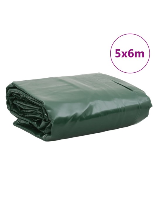 Brezenta pārklājs, zaļš, 5x6 m, 650 g/m²