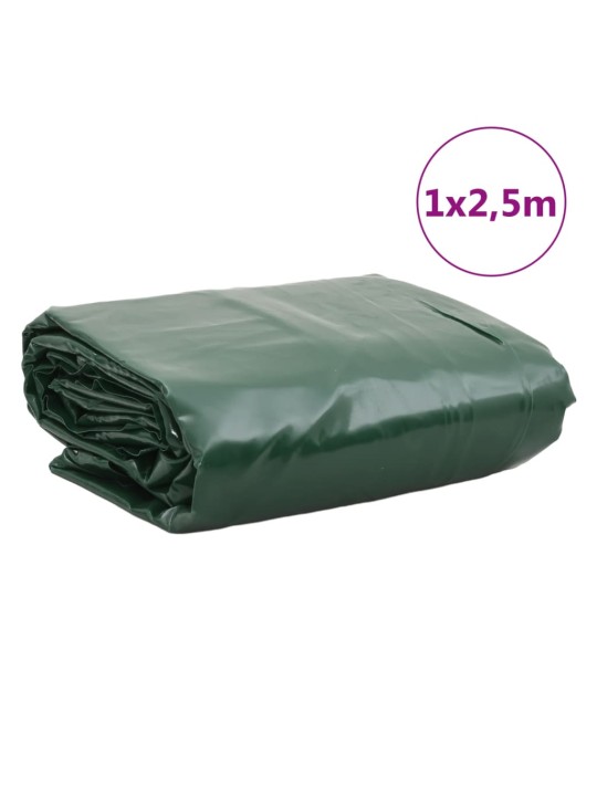 Brezenta pārklājs, zaļš, 1x2,5 m, 650 g/m²