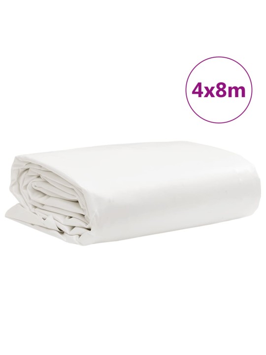 Brezenta pārklājs, balts, 4x8 m, 650 g/m²