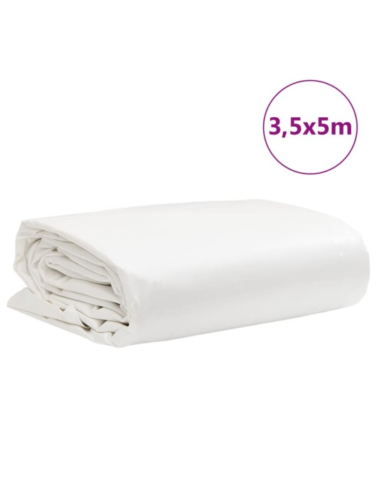 Brezenta pārklājs, balts, 3,5x5 m, 650 g/m²