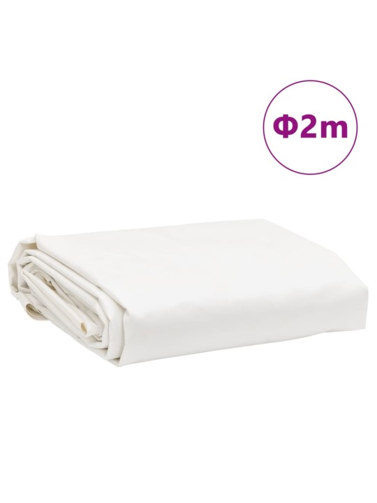 Brezenta pārklājs, balts, ø 2 m, 650 g/m²