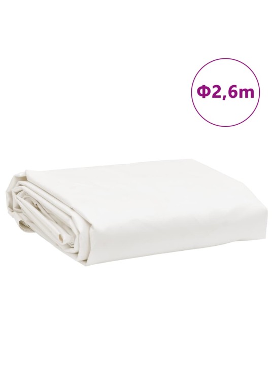 Brezenta pārklājs, balts, ø 2,6 m, 650 g/m²