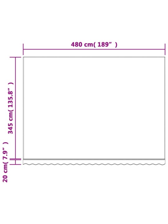 Nojumes maiņas jumts, sarkanas un baltas svītras, 5x3,5 m