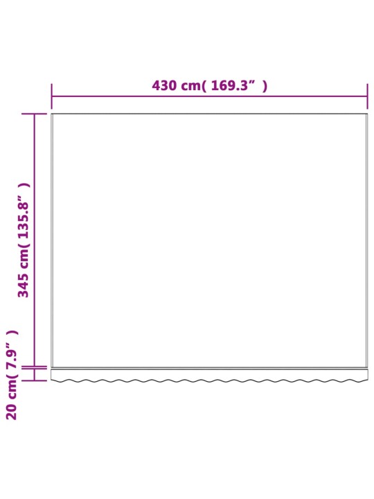 Nojumes maiņas jumts, daudzkrāsainas svītras, 4,5x3,5 m
