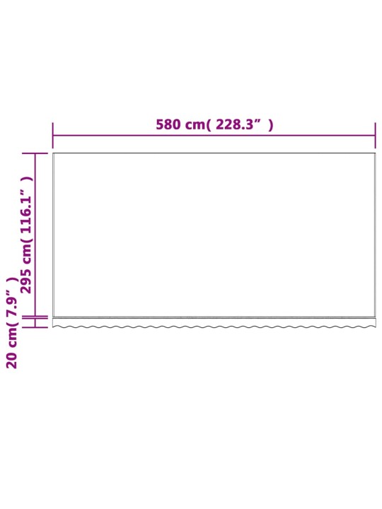 Nojumes maiņas jumts, daudzkrāsainas svītras, 6x3 m