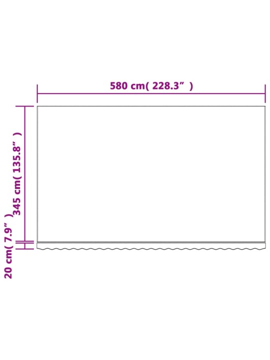 Nojumes maiņas jumts, daudzkrāsainas svītras, 6x3,5 m
