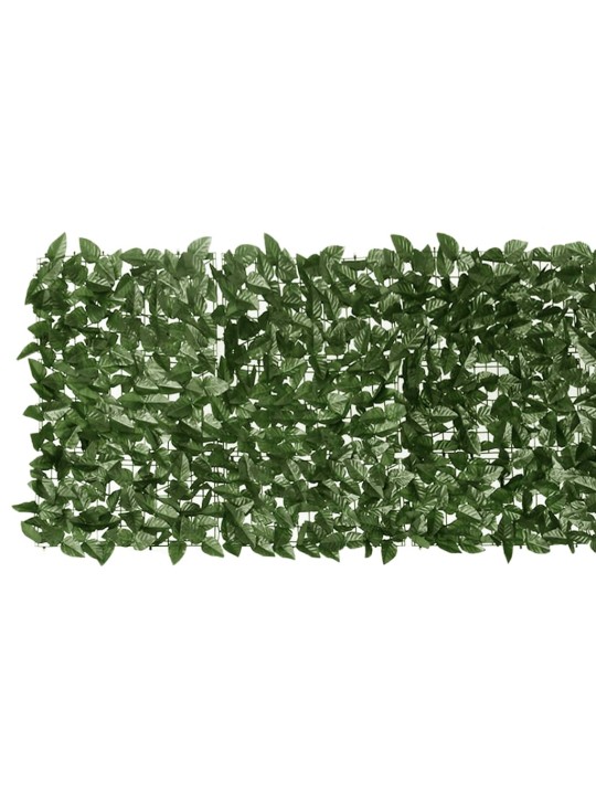 Balkona aizslietnis ar tumši zaļām lapām, 200x75 cm