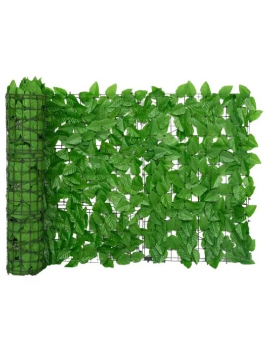 Balkona aizslietnis ar zaļām lapām, 200x75 cm