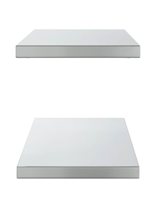 Sienas plaukti, 2 gab., 100x30x3 cm, sudraba krāsā, tērauds