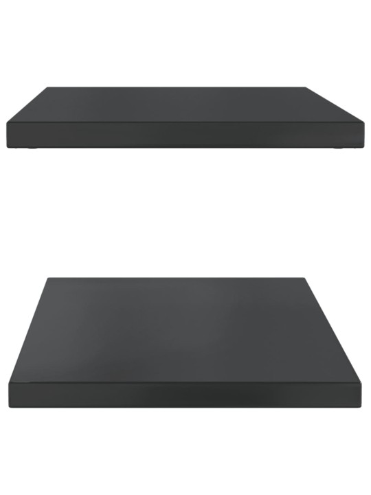 Sienas plaukti, 2 gab., 100x40x3 cm, nerūsējošs tērauds, melna