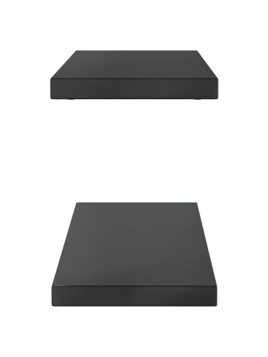 Sienas plaukti, 2 gab., 100x23,5x3 cm, nerūsējošs tērauds melna